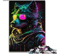 Puzzle da 1000 pezzi per adulti, leone graffiti colorato in legno, regalo perfetto per bambini dai 14 anni in su, 50x75cm, gioco rompicapo per adolescenti, regalo perfetto per le feste