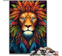 Puzzle da 1000 pezzi per adulti, leone graffiti colorato in legno, un regalo perfetto per il divertimento in famiglia, 50x75cm, per arredare la casa, allenare la mente e come regalo per le feste
