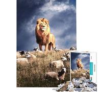 Puzzle da 1000 pezzi per adulti leone guardiano gioco per famiglie ideale per le vacanze a casa per passare il tempo come regalo per tutta la famiglia (dimensioni 50x75cm)