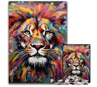 Puzzle da 1000 pezzi per adulti, leone, in legno, ideale per gli innamorati, perfetto regalo di Natale, Capodanno e San Valentino, 50x75CM/19,68x29,52 pollici.