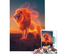 Puzzle da 1000 pezzi per adulti leone infuocato re della savana difficile e stimolante per divertimento in famiglia gioco divertente per ragazzi dai 14 anni in su (38x26cm)