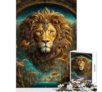 Puzzle da 1000 pezzi per adulti: Leone maestoso in un regno fantastico Gioco interattivo che migliora la memoria decorazione per la casa regalo per amici e familiari (38x26cm)
