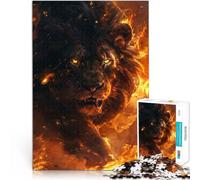 Puzzle da 1000 pezzi per adulti leone nero selvaggio Fatto di cartone per età 14+ Giocare con i giocattoli perché è ideale come regalo per tutta la famiglia misurare：38x52cm