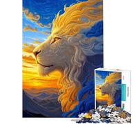 Puzzle da 1000 pezzi per adulti: Leone tra le nuvole al tramonto Gioco pratico di analisi e logica difficile e stimolante (dimensioni 38x26cm)