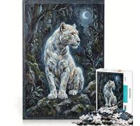 Puzzle da 1000 pezzi per adulti Leonessa Bianca Mistica Gioco Impossibile Divertimento da Attività a Casa Adatto per Decorazione Scrivania 38x52cm