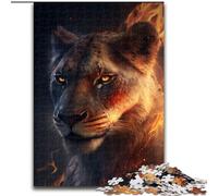 Puzzle da 1000 pezzi per adulti Leonessa di fuoco Puzzle in cartone, intrattenimento rilassante, regalo di Natale perfetto e decorazione per la casa 1000 pezzi(26x38cm)
