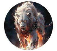 Puzzle da 1000 pezzi per adulti, Leoni scatenati, puzzle rotondi in cartone per amanti dei viaggi e coppie, giocattolo stimolante (dimensioni 67,5x67,5 cm)