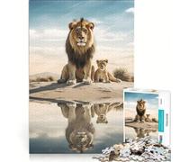 Puzzle da 1000 pezzi per adulti: Leoni selvatici nella savana gioco educativo rilassante e stimolante per la mente ottimo regalo per gli appassionati di videogiochi 38x52cm