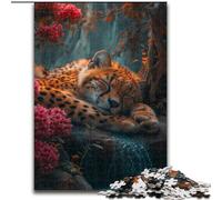 Puzzle da 1000 pezzi per adulti, leopardo addormentato, in cartone, gioco interattivo per famiglie, rompicapo, giocattolo educativo(26x38cm)
