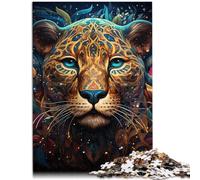 Puzzle da 1000 pezzi, per adulti, leopardo africano, giocattolo antistress, sfida l'intelligenza cerebrale, giocattolo che crea dipendenza da adolescenti a partire dai 14 anni, 26 x 38 cm