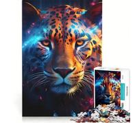 Puzzle da 1000 pezzi per adulti Leopardo al buio gioco interattivo attività divertenti da fare a casa gioco dal design accattivante 38x26cm