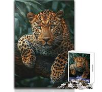 Puzzle da 1000 pezzi per adulti, leopardo della giungla, meraviglioso per le giornate di svago pigro, giocattolo affidabile dal taglio aderente, dimensioni 50x75cm