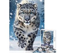 Puzzle da 1000 pezzi per adulti leopardo delle nevi giocattolo decorazione da parete fantastici regali e giocattoli gioco pratico per migliorare l'amore tra coppie dimensioni 38x26cm