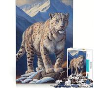 Puzzle da 1000 pezzi per adulti leopardo delle nevi gioco impossibile analisi e logica per rafforzare l'amore tra le coppie 38x26cm