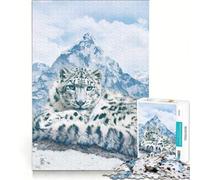 Puzzle da 1000 pezzi per adulti leopardo delle nevi sulle montagne gioco impossibile analisi e logica per rafforzare l'amore tra le coppie 38x52cm