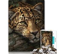 Puzzle da 1000 pezzi per adulti, leopardo nella natura selvaggia, puzzle per adolescenti, giocattoli per l'intrattenimento della famiglia con poster abbinato e foglio di quiz (dimensioni 38x26cm)