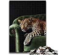 Puzzle da 1000 pezzi per adulti Leopardo sul divano 1000 pezzi per adolescenti, per gioco educativo Sfida Giocattolo Offerta come regalo per tutta la famiglia 50x75cm