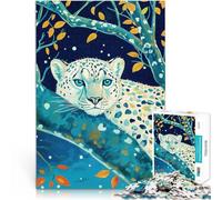 Puzzle da 1000 pezzi per adulti Leopardo sul ramo di un albero Giocattolo educativo per l'apprendimento Giocattoli per la decorazione della casa 75x50cm