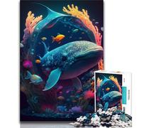 Puzzle da 1000 pezzi per adulti Leviatano psichedelico Puzzle da 1000 pezzi ideale come regalo per tutta la famiglia Adatto per E 14 38x26cm