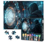 Puzzle da 1000 pezzi per adulti: l'hacker penetra nella cassaforte digitale EIN (50 x 70 cm), arte del crimine informatico, sfida sofisticata