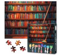 Puzzle da 1000 pezzi per adulti, libreria colorata, puzzle per adulti, Magic Broom, puzzle impegnativo, 1000 pezzi, gioco relax per uomini e donne, 70 x 50 cm