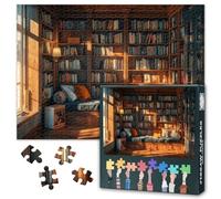 Puzzle da 1000 pezzi per adulti, libreria - Puzzle 1000 pezzi libri antichi, puzzle a tema della biblioteca (70 x 50 cm), regalo per famiglie e accessori per la casa