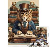 Puzzle da 1000 pezzi per adulti libro intelligente biblioteca leone giocattoli antistress fantastici regali e giocattoli giochi rilassanti attività divertenti a casa dimensioni 38x52cm