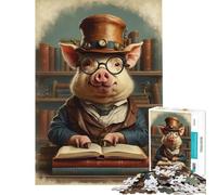Puzzle da 1000 pezzi per adulti libro steampunk gioco per famiglie con maialino intelligente giocattolo avvincente per coltivare la pazienza regalo per donne e uomini migliora la memoria (38x52cm)