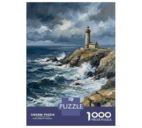 Puzzle Da 1000 Pezzi Per Adulti Lighthouse on A Rocky Coast Puzzle Per Adolescenti Gioco Rompicapo Migliora La Memoria Sfida Educativa 70x50cm/1000pcs