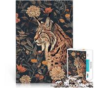 Puzzle da 1000 pezzi per adulti Lince in fiore Difficile da completare ma divertente e umoristico offerte come regali per tutta la famiglia 38x26cm