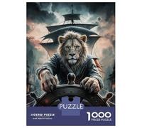 Puzzle Da 1000 Pezzi Per Adulti Lion Captain at The Helm Puzzle Per Adolescenti Giocattolo Decorazione Da Parete Regalo Di Compleanno Regali Unici Per Compleanno E Natale 70x50cm/1000pcs