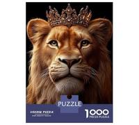 Puzzle Da 1000 Pezzi Per Adulti Lion King with Golden Crown Puzzle Per Adolescenti Gioco Per Famiglie Migliora La Memoria Difficile E Stimolante 38x26cm/1000pcs