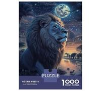 Puzzle Da 1000 Pezzi Per Adulti Lion Under Moonlight Puzzle Per Adolescenti Giochi Rilassanti Migliora La Memoria Regali Unici Per Compleanno E Natale 70x50cm/1000pcs