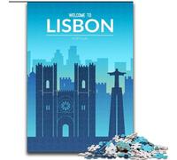 Puzzle da 1000 pezzi per adulti Lisbona Portogallo, giocattolo educativo intellettuale decomprimente, ideale come regalo per tutta la famiglia 50x75cm