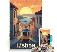 Puzzle da 1000 pezzi per adulti, Lisbona, Portogallo, gioco interattivo, interazione genitore-figlio, ideale come regalo per tutta la famiglia 50x75cm