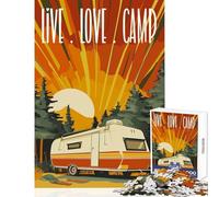 Puzzle da 1000 pezzi per adulti Live Love Camp Retro RV giocattoli antistress ottimo regalo giochi educativi collezione di artisti belle arti dimensioni 50x75cm