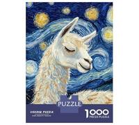 Puzzle Da 1000 Pezzi Per Adulti Llama Sleeping Starry Night Puzzle Per Adolescenti Gioco Rompicapo Migliora La Memoria Sfida Educativa 52x38cm/1000pcs