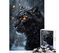 Puzzle da 1000 pezzi per adulti "Lo sguardo del leopardo delle nevi" gioco per famiglie sfida impegnativa giocattolo antistress con poster abbinato e foglio di curiosità (50x75cm)