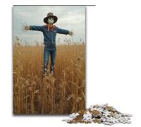 Puzzle da 1000 pezzi per adulti "Lo spaventapasseri veglia silenziosamente sul campo" puzzle in legno per adulti e bambini strumento antistress 1000 pezzi (38x26 cm).