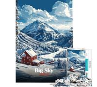 Puzzle da 1000 pezzi per adulti località sciistica di Big Sky Montana puzzle per ragazzi gioco per famiglie decorazione per la casa difficile e stimolante (dimensioni 38x52cm)