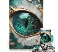 Puzzle da 1000 pezzi per adulti L'Occhio del Drago di Giada, gioco rilassante, allena la mente e la mano, compleanno e Natale 38x26cm