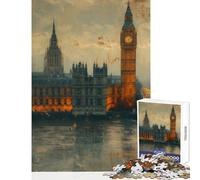 Puzzle da 1000 pezzi per adulti Londra a colori Giocattoli antistress Regalo di compleanno Gioco rompicapo Migliora l'amore tra coppie Dimensioni 38x26cm