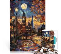 Puzzle da 1000 pezzi per adulti Londra al chiaro di luna Difficile da completare ma divertente e umoristico Regalo per i compleanni 52x38cm