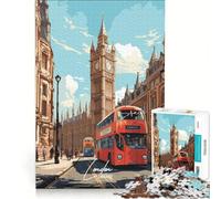 Puzzle da 1000 pezzi per adulti Londra Regno Unito gioco impossibile interazione genitore-figlio lista dei desideri con Babbo Natale 38x26cm