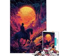 Puzzle da 1000 pezzi per adulti Lone Rider paesaggio surreale puzzle per adolescenti vacanza a casa passatempo lista dei desideri con Babbo Natale compleanno e altri regali 50x75cm