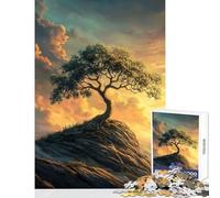 Puzzle da 1000 pezzi per adulti Lone Tree Sunset Giocattolo educativo Ottimo regalo per giochi educativi per compleanni Natale Dimensioni 38x26cm