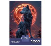 Puzzle Da 1000 Pezzi Per Adulti Lone Wolf And Blood Moon Puzzle Per Adolescenti Gioco Rompicapo Migliora La Memoria Sfida Educativa 70x50cm/1000pcs