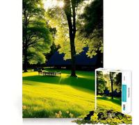 Puzzle da 1000 pezzi per adulti "Lonely Is The Bench" con bordo decorativo,attività stimolante per la mente,divertimento e relax,regalo di compleanno (38x26cm)