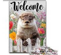 Puzzle da 1000 pezzi per adulti "Lontra nel giardino" Puzzle in cartone per adulti Perfetto regalo di Natale e Capodanno, regalo per le feste (dimensioni 26x38cm)