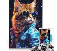 Puzzle da 1000 pezzi per adulti "Look Away Cool Cat" gioco interattivo attività divertenti da fare a casa gioco dal design accattivante 38x52cm